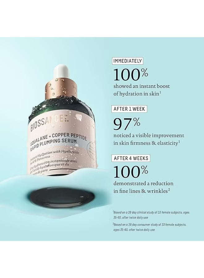 BIOSSANCE Squalane + Copper Peptide Rapid Plumping Serum 50ml