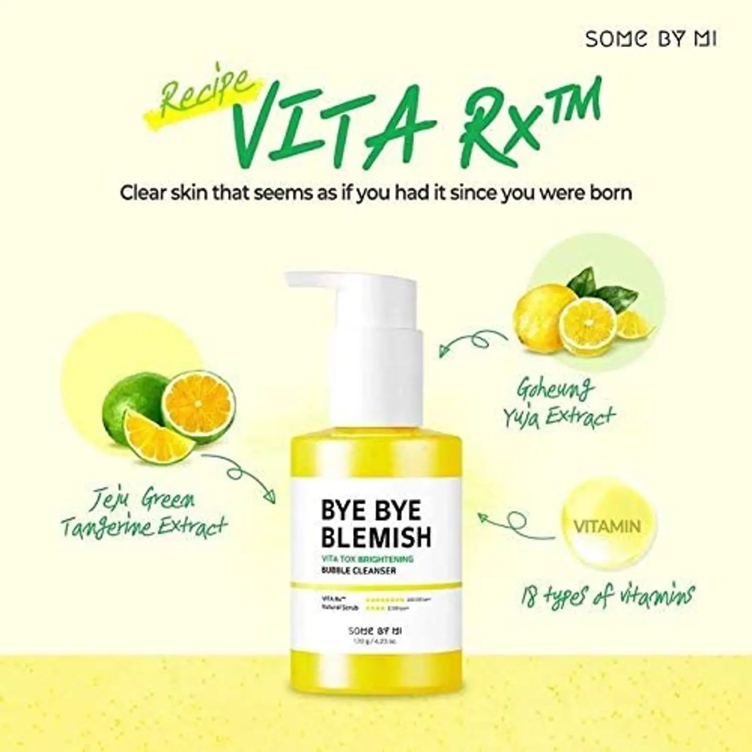 Some By Mi Bye Bye Blemish Vita Tox Brightening Bubble Cleanser, 120g
