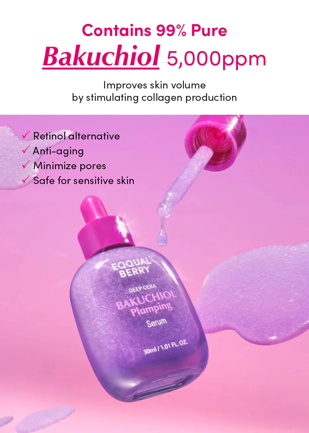 Eqqualberry Bakuchiol Plumping Serum - 30ml