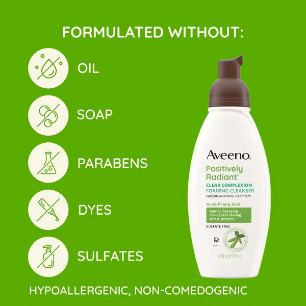 Aveeno Positively Radiant Clear Complexion Foaming Cleanser - 180 ml