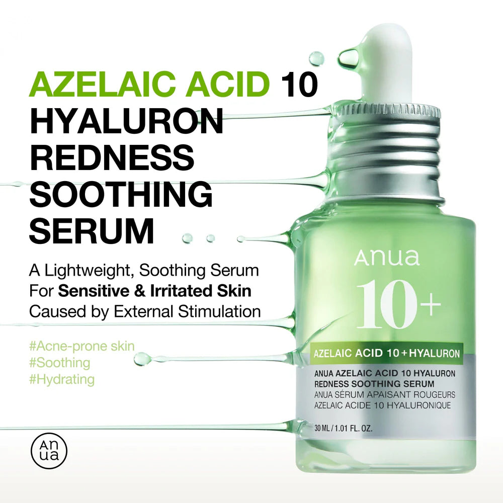 Anua Azelaic Acid 10% + Hyaluron Serum For Calm And Radiant Skin - 30Ml