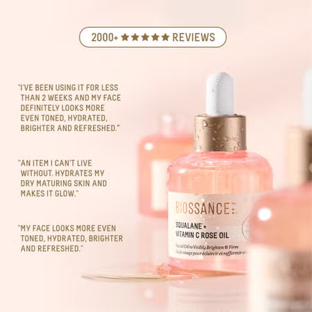 BIOSSANCE Squalane + Vitamin C Rose Oil  - 30ML