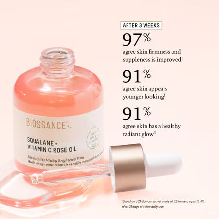 BIOSSANCE Squalane + Vitamin C Rose Oil  - 30ML